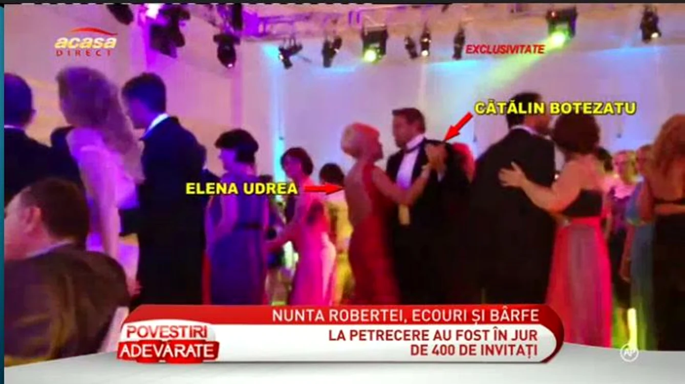 Cătălin Botezatu a dansat cu Elena Udrea şi au fost foarte apropiaţi pe ringul de dans (captură: Acasă TV)