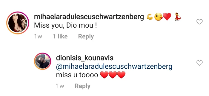 Mihaela Rădulescu şi Dionisis, mesaje de dor