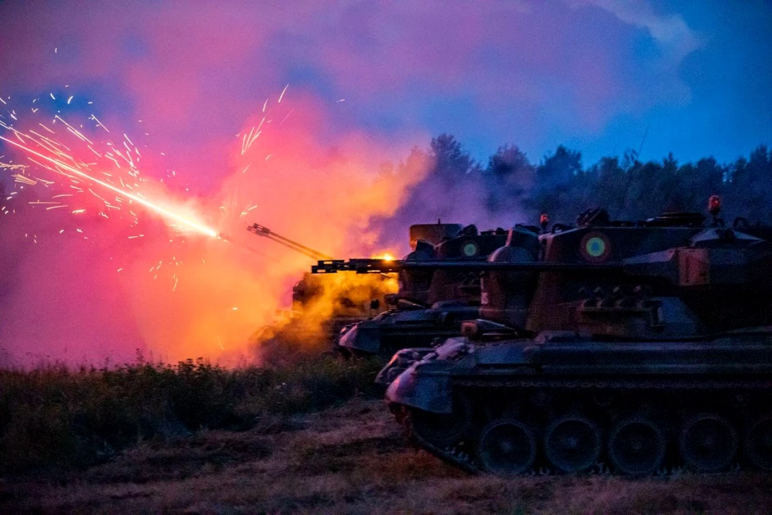 Blindate de tip Gepard în cadrul unui exerciţiu în Polonia FOTO Profimedia