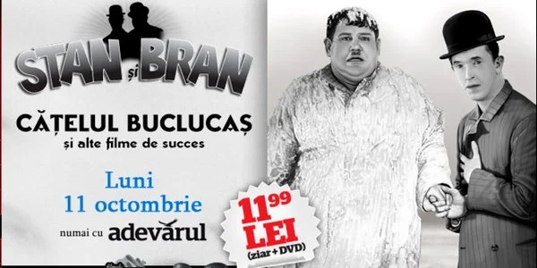 Al cincilea DVD din colecţia „Cascadorii râsului" se distribuie luni împreună cu ziarul Adevărul
