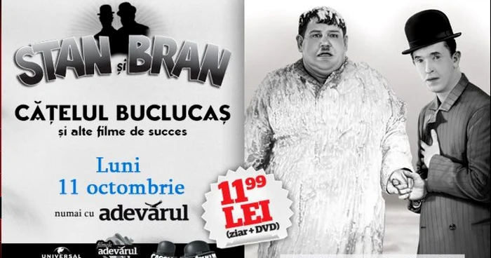 Al cincilea DVD din colecţia „Cascadorii râsului" se distribuie luni împreună cu ziarul Adevărul