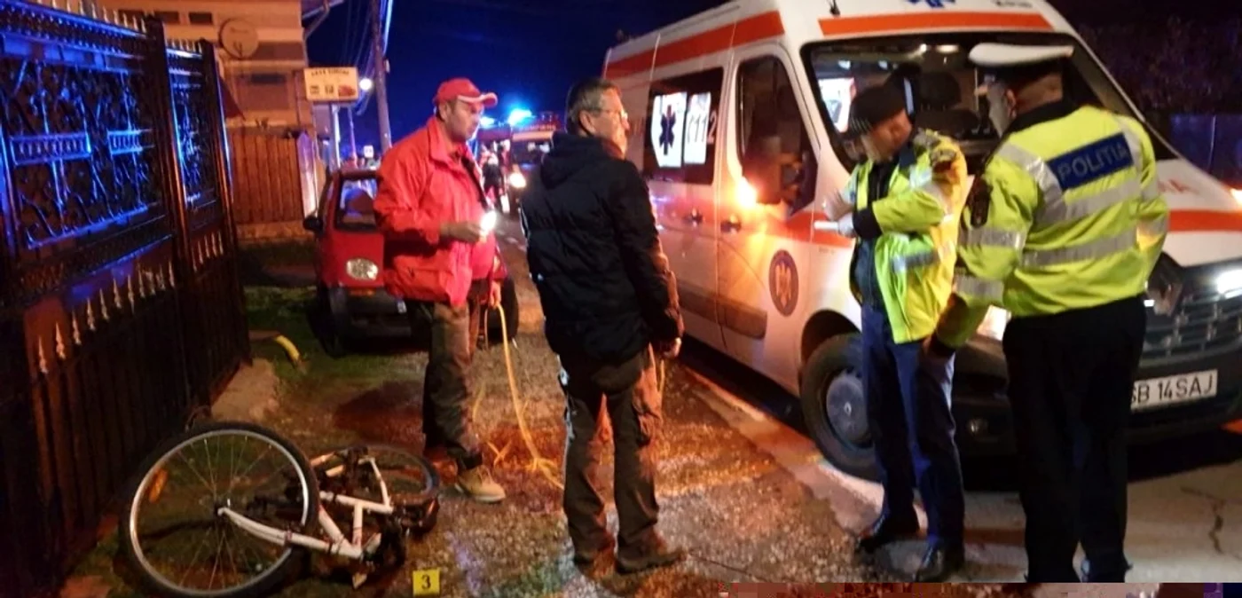 Imagine de la accidentul produs în judeţul Sibiu