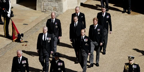  Inmormantarea printului Philip duce de Edinburgh 17 aprilie 2021 printul Charles William si Harry  FOTO EPA-EFE