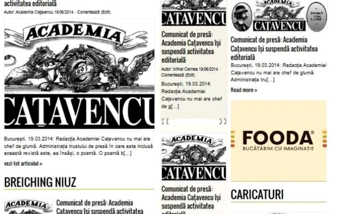 Jurnaliştii publicaţiei au făcut şi o machetă a paginii întâi, în care anunţă că îşi suspendă activitatea FOTO Academia Caţavencu/Facebook