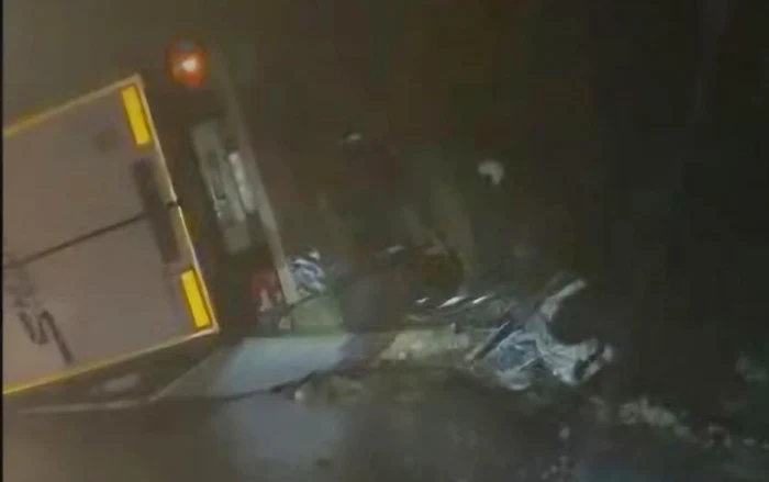 Accidentul a avut loc duminică dimineața pe A2. Sursă foto: Facebook/Info Trafic