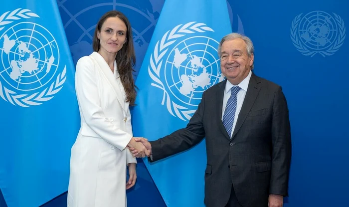 Oana Țoiu, întâlnire cu Antonio Guterres, secretarul general ONU FOTO: X/Oana Țoiu