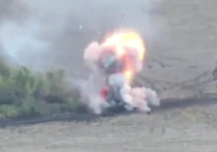 Tancul rusesc a fost efectiv pulverizat FOTO Captură video