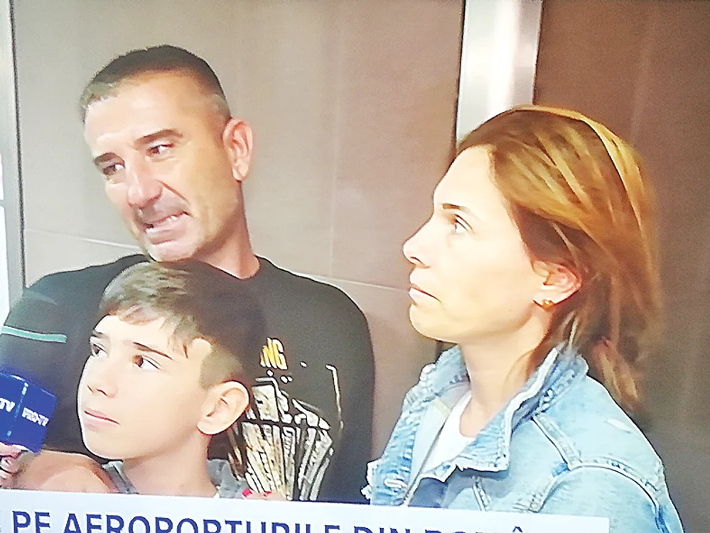 O familie venise tocmai de la Chişinău  la Bucureşti pentru a pleca spre Spania