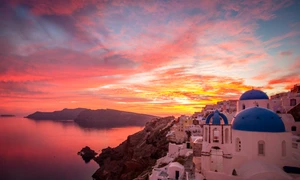 Apus în Santorini Grecia Foto Planet Bell dms