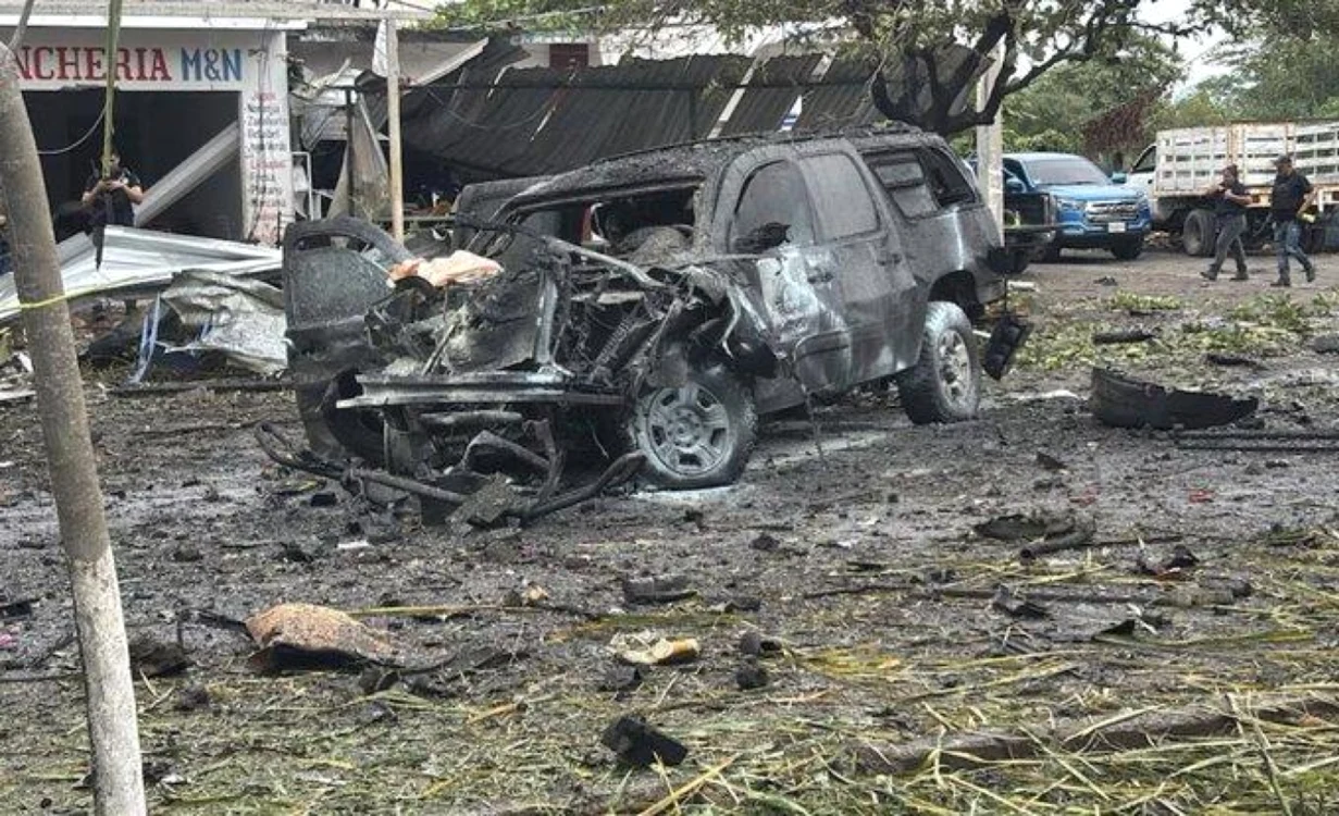 Imagini de la locul exploziei.