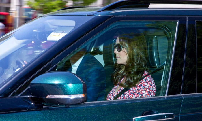 Prince Harry, Meghan Markle, Prince William and Kate Middleton are seen driving out of Kensington Palace in different cars days before the Royal Wedding jpeg