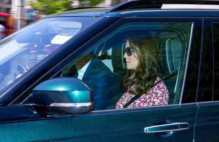 Prince Harry, Meghan Markle, Prince William and Kate Middleton are seen driving out of Kensington Palace in different cars days before the Royal Wedding jpeg