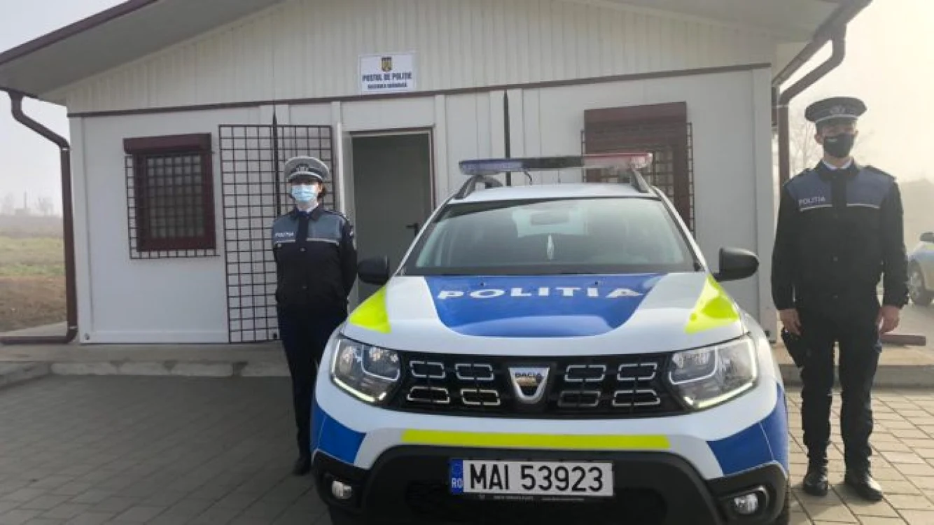 Postul de Poliţie Bucerdea Grânoasă realizat din containere modulare. Foto: IPJ Alba