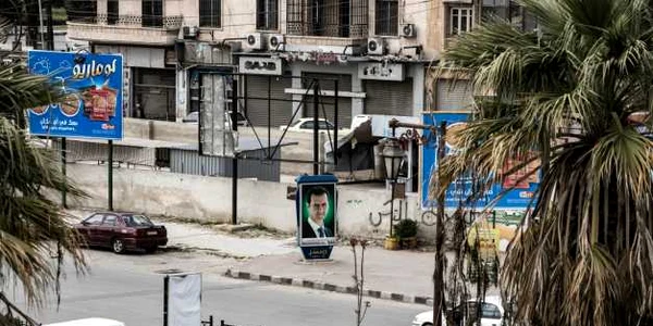 damasc poster al assad siria aprilie 2019 foto shutterstock