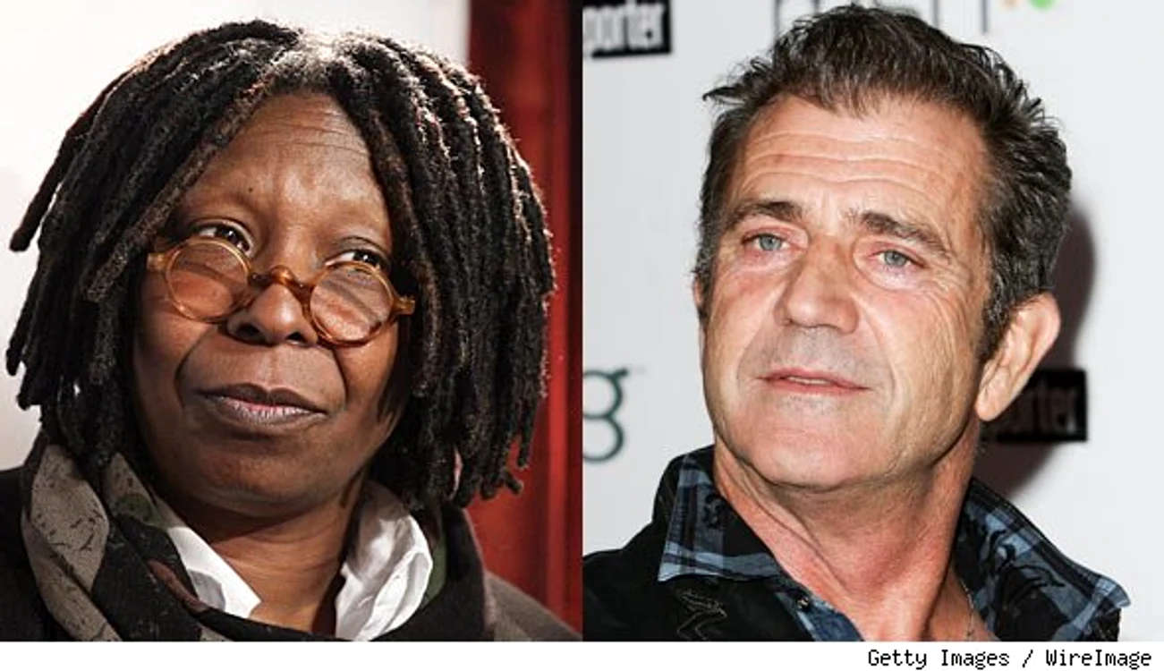 
    Whoopi Goldberg şi Mel Gibson (Foto: popeater.com)  