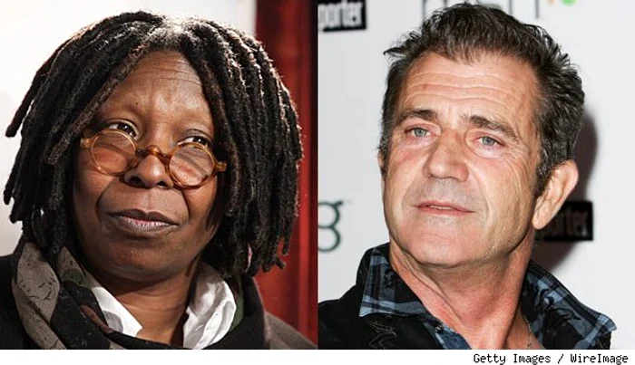 
    Whoopi Goldberg şi Mel Gibson (Foto: popeater.com)  