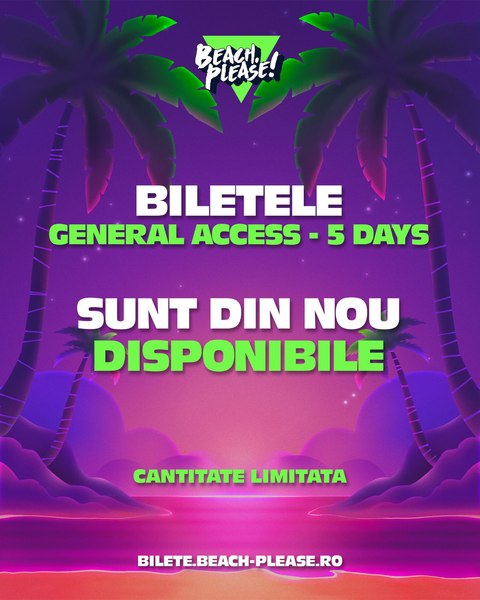 Ai din nou ocazia să îi vezi pe Anitta și Travis Scott la cel mai accesibil preț din lume! BEACH, PLEASE! repune în vânzare o serie nouă de abonamente de cinci zile, Acces general