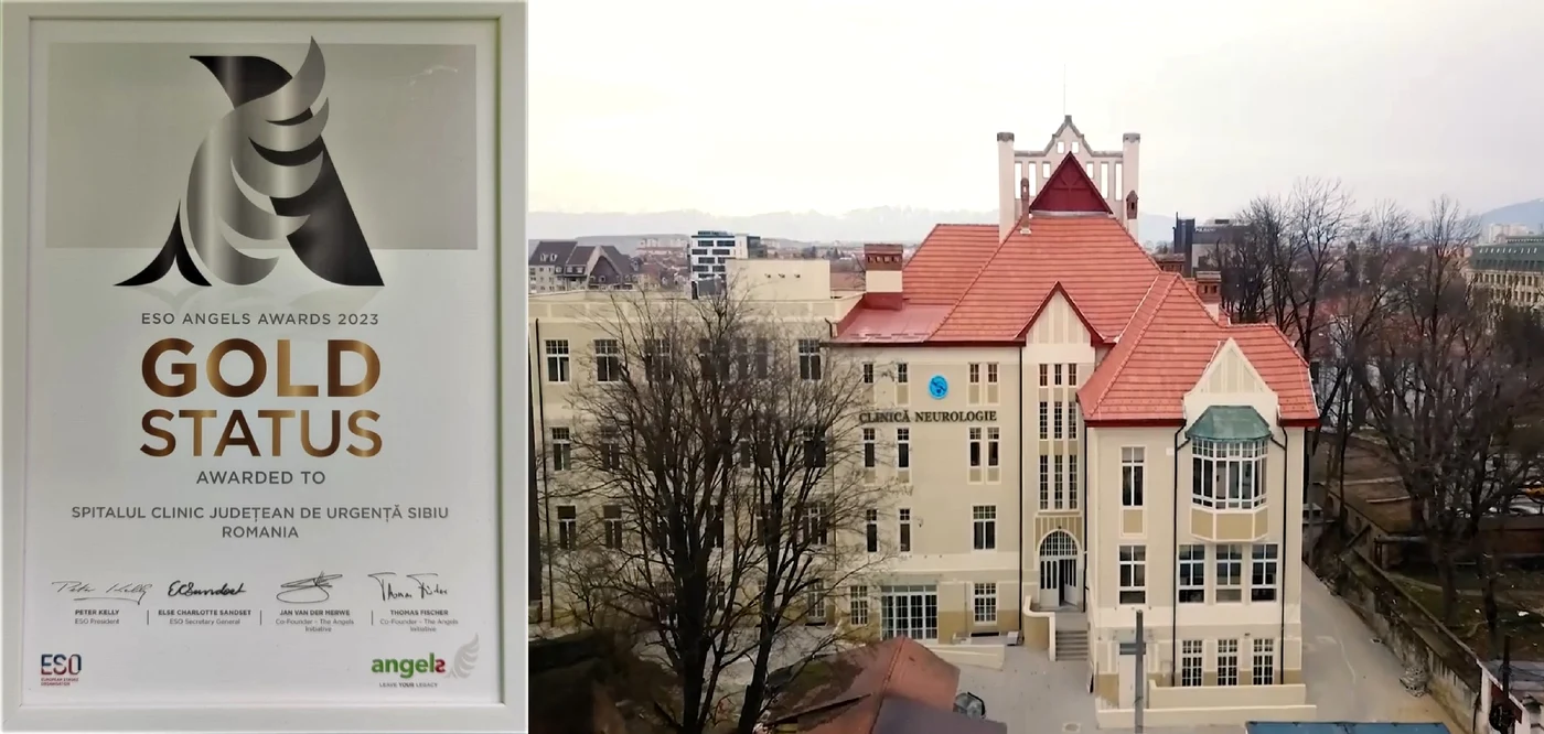 Secția Clinică Neurologie Sibiu medaliată cu aur pentru tratarea bolnavilor de AVC Foto Colaj jpg