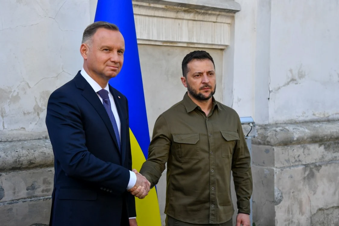 Președinții Andrzej Duda și Volodimir Zelenski în cadrul unei întrevederi la Luțk FOTO EPA-EFE