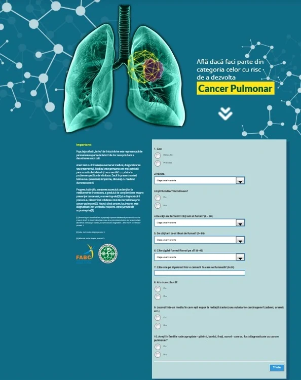 Poti afla dacă esti în grupa de risc pentru cancer pulmonar printr-un simplu test online