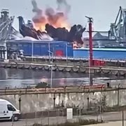 Drona explodata in Portul Constanta FOTO Captură video 