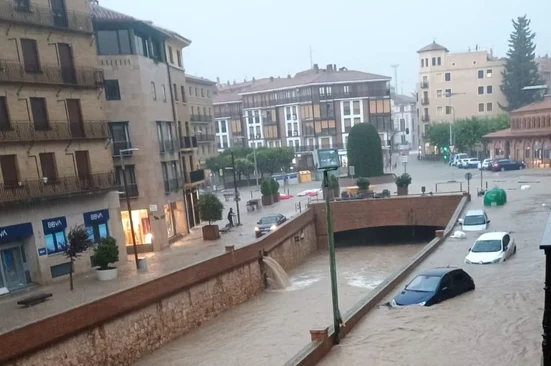 Ploile torențiale au provocat haos în regiunile nord-estice ale Spaniei FOTO: X