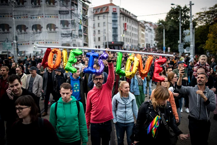 Manifestație pro LGBTQ+ în Bratislava / Foto: EPA-EFE