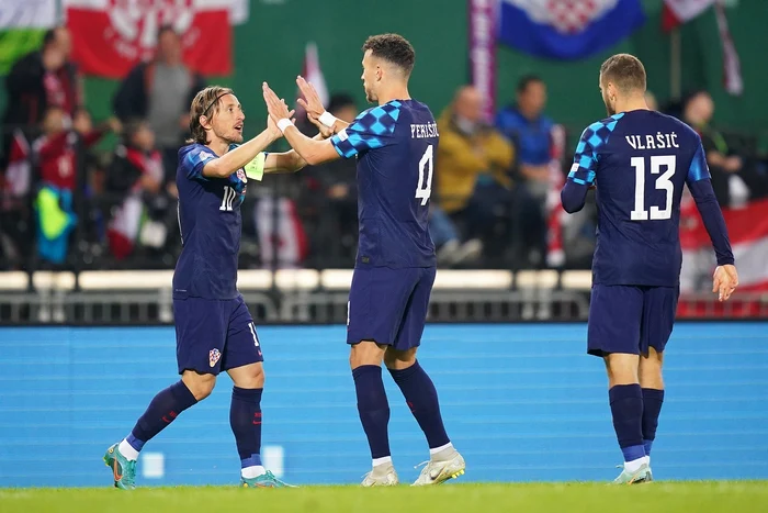 Modric - Perisic - Vlasic, trioul care nu s-a remarcat împotriva Marocului. Foto Getty images 