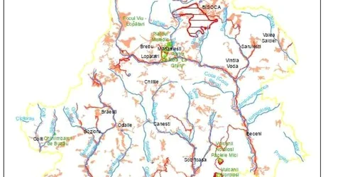 Harta geoparcului "Ţinutul Buzăului" 