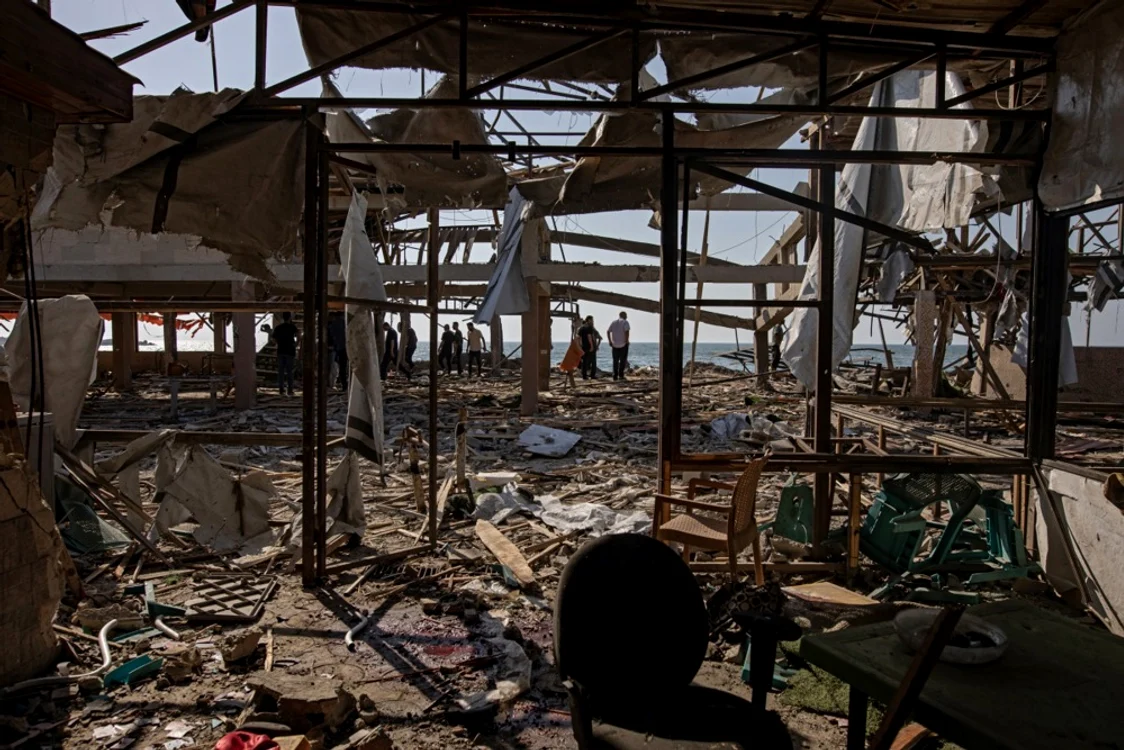 Cafeneaua Al-Baqa, bombardată de Israel FOTO EPA-EFE