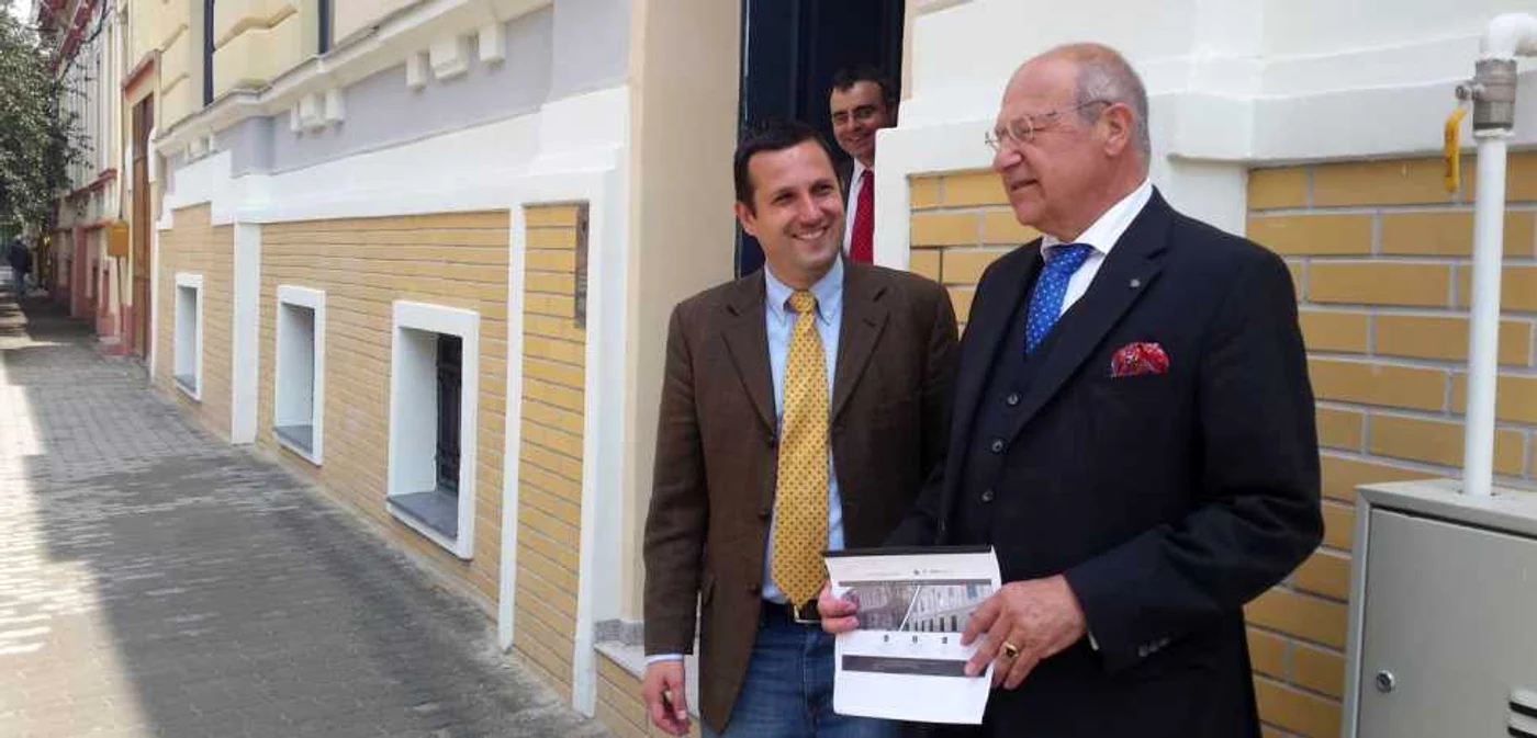 Andreas şi Georg Bardeau la inaugurarea centrului de afaceri de pe strada Gh.Doja FOTO Ştefan Both