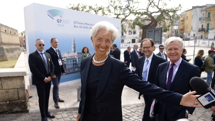 Directorul FMI Christine Lagarde, la summitul de la Bari al miniştrilor de Finanţe din G7 FOTO AFP