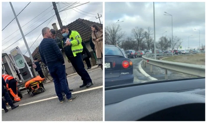 O fetiţă de 9 ani a scăpat cu viaţă în urma unui teribil accident rutier produs pe DN1, unde a fost lovită consecutiv de două maşini FOTO: Facebook Info Trafic Bihor & Oradea