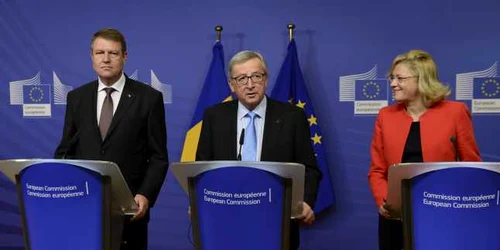 Klaus Iohannis - Jean-Claude Juncker si Corina Cretu in Bruxelles / MEDIAFAX FOTO