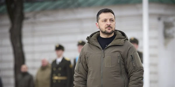Volodimir Zelenski la un eveniment la un an de la invazie FOTO EPA EFE jpg