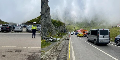 Traficul infernal de pe Transfăgărăşan Foto colaj Poliţia Sibiu