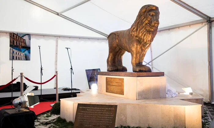 Statuia «Leul simbolul orașului Ierusalim», inaugurată în fostul cartier evreiesc din București  jpeg