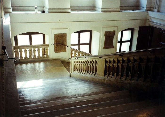 Monumente încastrate în pereții bibliotecii din Viena (foto: Wikipedia)