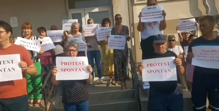  Protest al Sindicatului Mureșul din Apele Române. FOTO captură video 