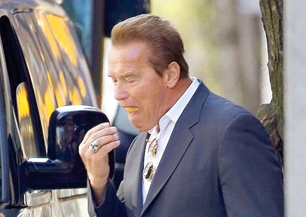 
    Arnold înfulecă hot-dogi pe nerăsuflateFoto: Click!  