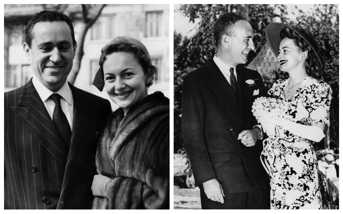 Olivia a făst căsătorită de două ori: cu jurnalistul Pierre Galante (stânga) şi cu Marcus Goodrich