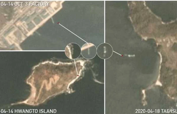 Imagini din satelit care prezint miscari langa vila lui Kim din Wonsan FOTO nknews.org