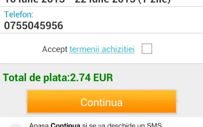 rovinieta prin sms