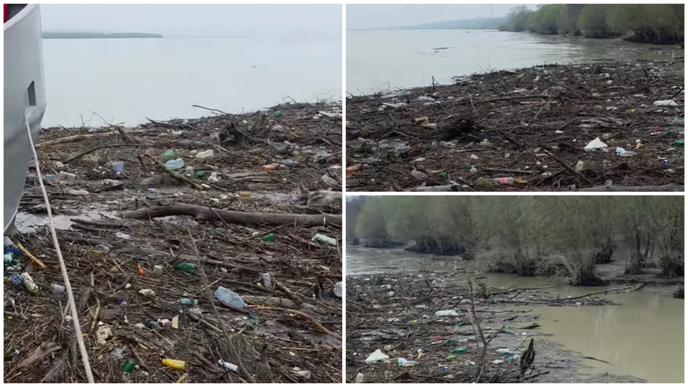 Dunărea, sufocată de gunoaie la Galați după viiturile de zilele trecute. Autoritățile și firmele, somate să intervină urgent