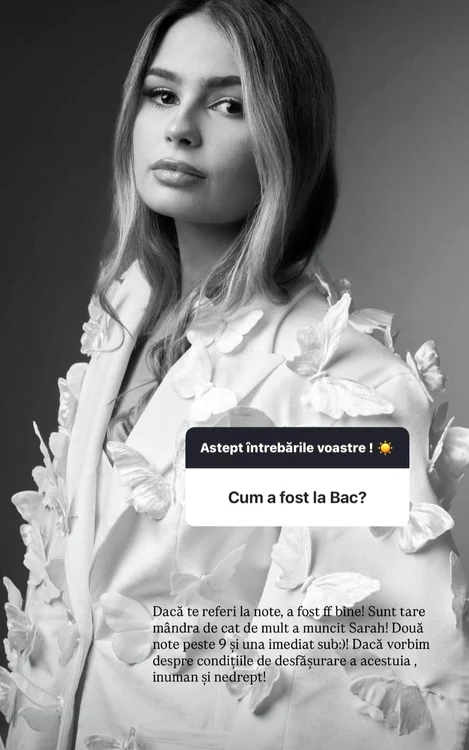 Anca Serea dezvăluie cum s-a descurcat fiica sa la BAC. Foto: Instagram