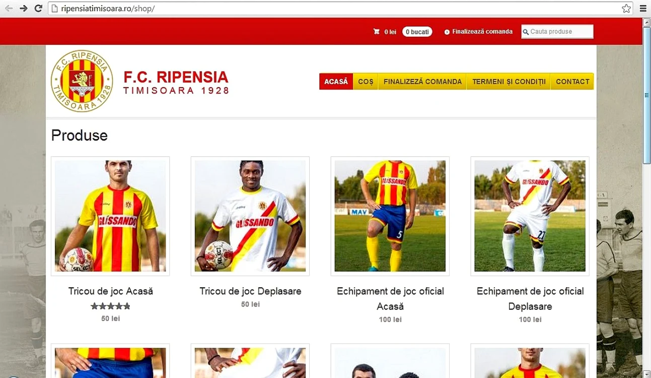 Suporterii Ripensiei pot cumpăra produse pe internet