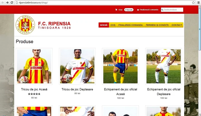 Suporterii Ripensiei pot cumpăra produse pe internet