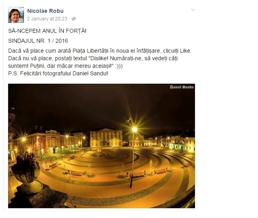Unul din proiectele lui Nicolae Robu, dezbătut cum altfel dacă nu, pe Facebook