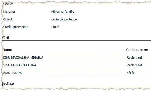 Tudor Sișu apare ca pârât în  procesul deschis de soţie și soacră jpeg