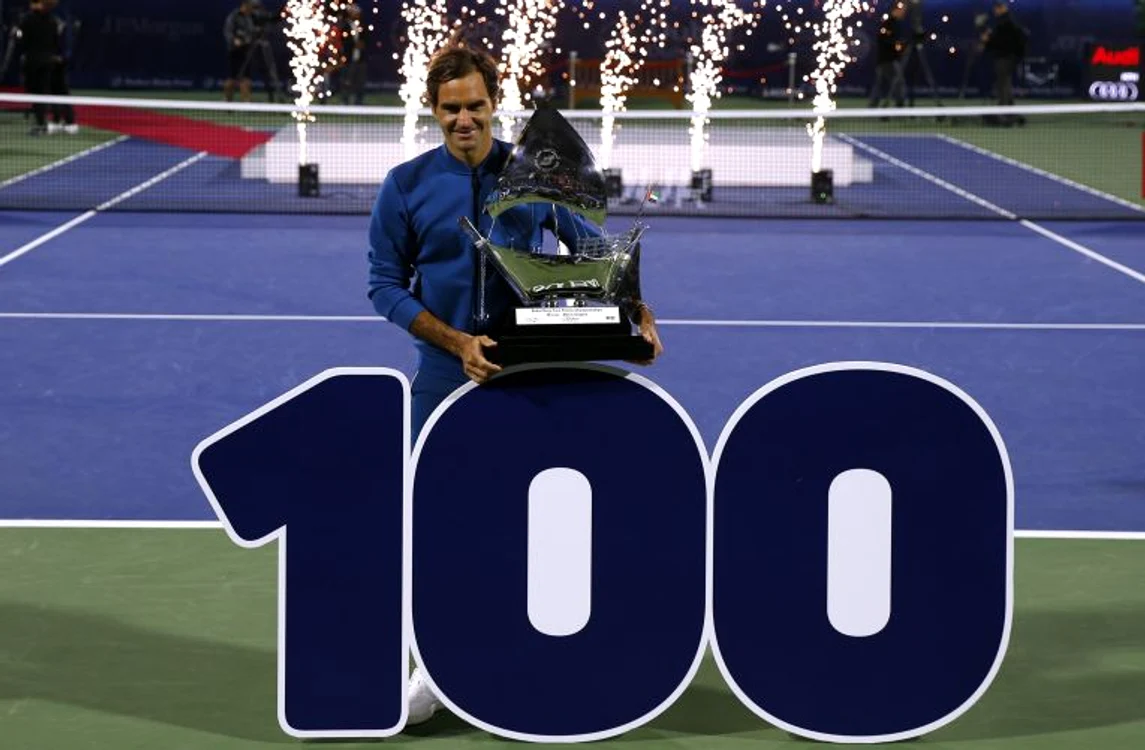 Roger Federer a cucerit titlul 100 din carieră la turneul de la Dubai 2019FOTO: Guliver/ Gettyimages
